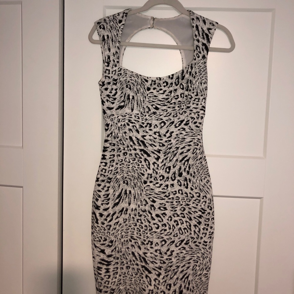 White Leopard print dress